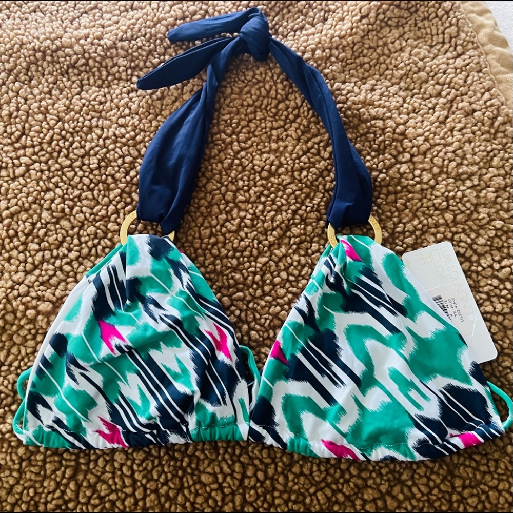 L⭐️Space Multi-Color Bikini Top with Gold Embellishments